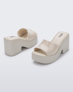 melissa posh modern platform terlik çift çekim – creme renk kadın yaz terliği
