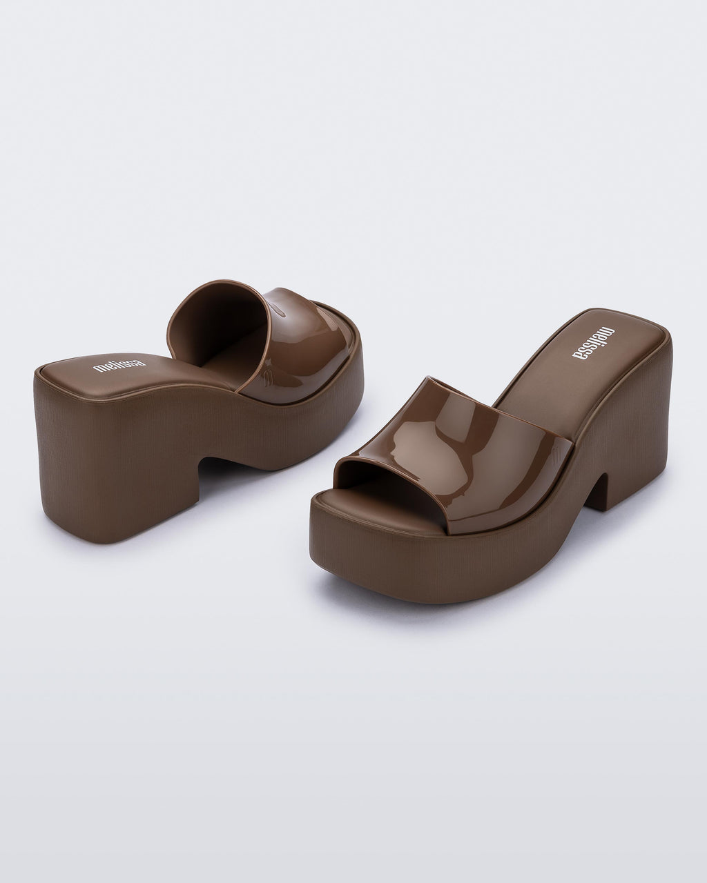 melissa posh modern platform terlik çift çekim – kahverengi kadın yaz terliği