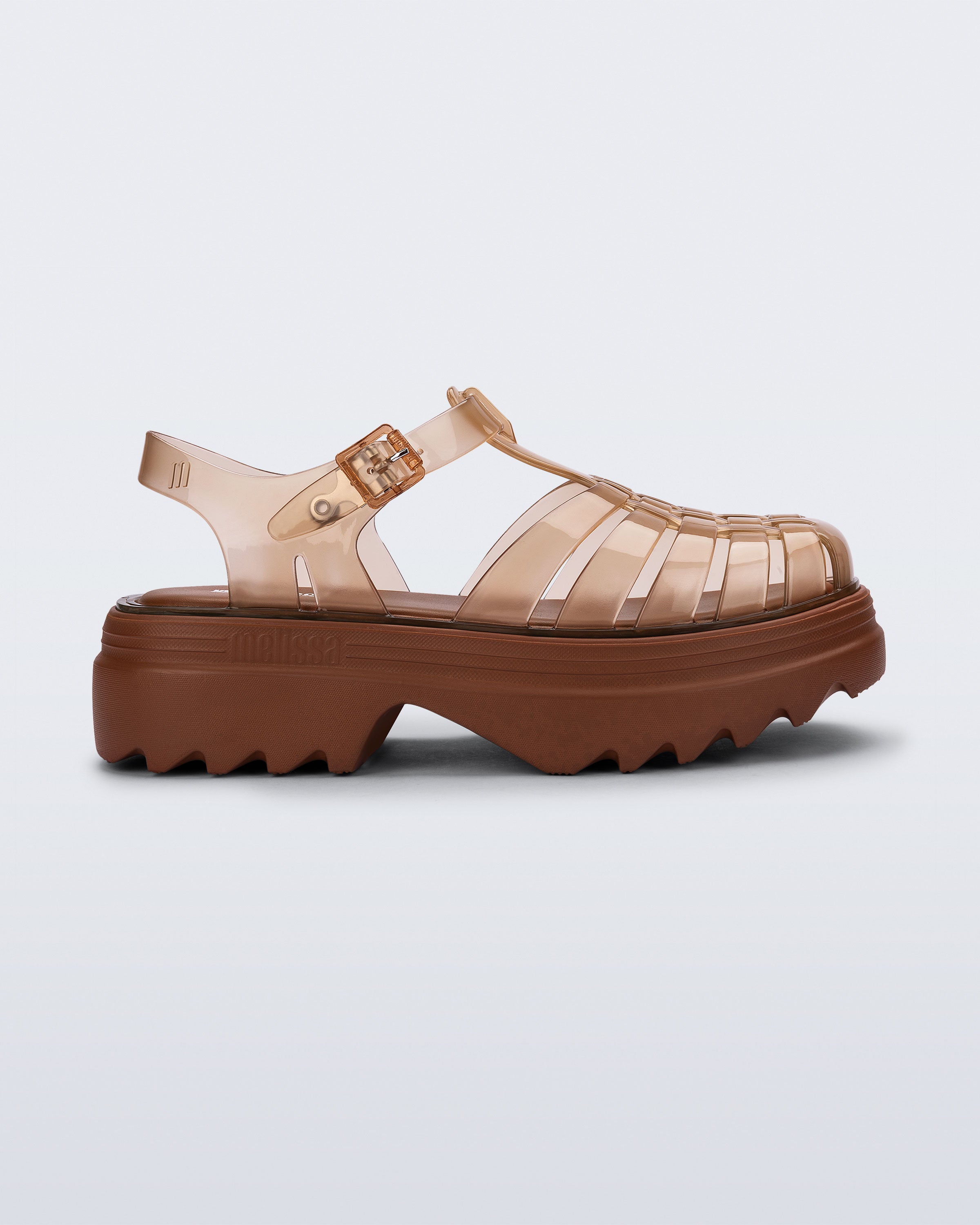 Melissa Possession Platform II Transparent Brown kadın jelly sandalet platform tasarım yandan görünüm