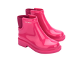 Parlak pembe Mini Melissa Chelsea Boot II INF çift görünüm, kolay giyilen yan elastik detaylı çocuk botu