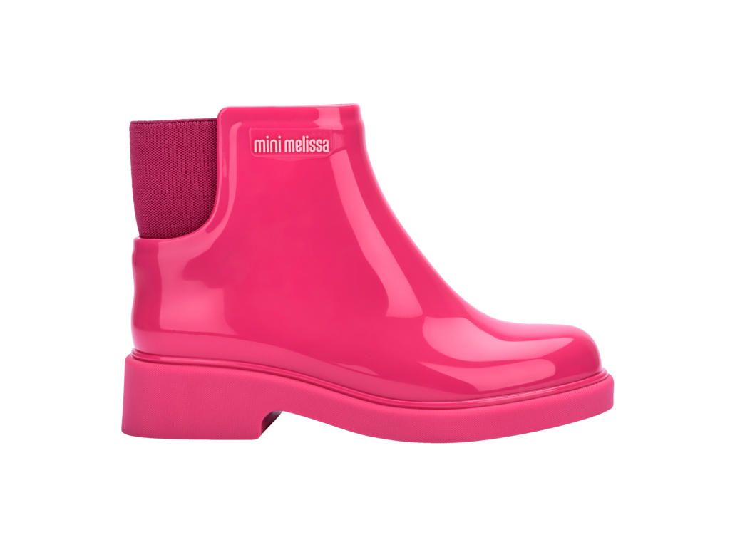 Mini Melissa Chelsea Boot II INF pembe yan görünüm, EVA tabanlı, konforlu ve suya dayanıklı çocuk botu