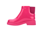 Mini Melissa Chelsea Boot II INF parlak pembe sol profil görünümü, günlük şık çocuk bot modeli
