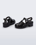 Mini Melissa Possession Heel Infantil simli siyah taban ve topuk yapısı