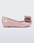Melissa Ultragirl Bow pudra pembe babet yan görünüm - rose gold simli fiyonk peep-toe Melflex ayakkabı
