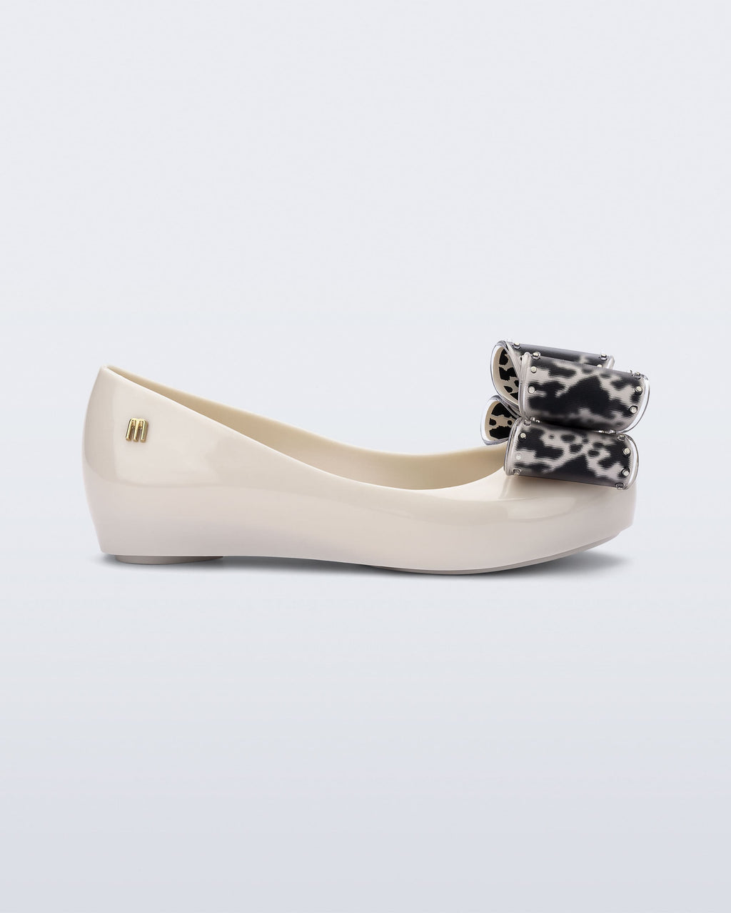 mini melissa classic bow siyah desenli fiyonk detay