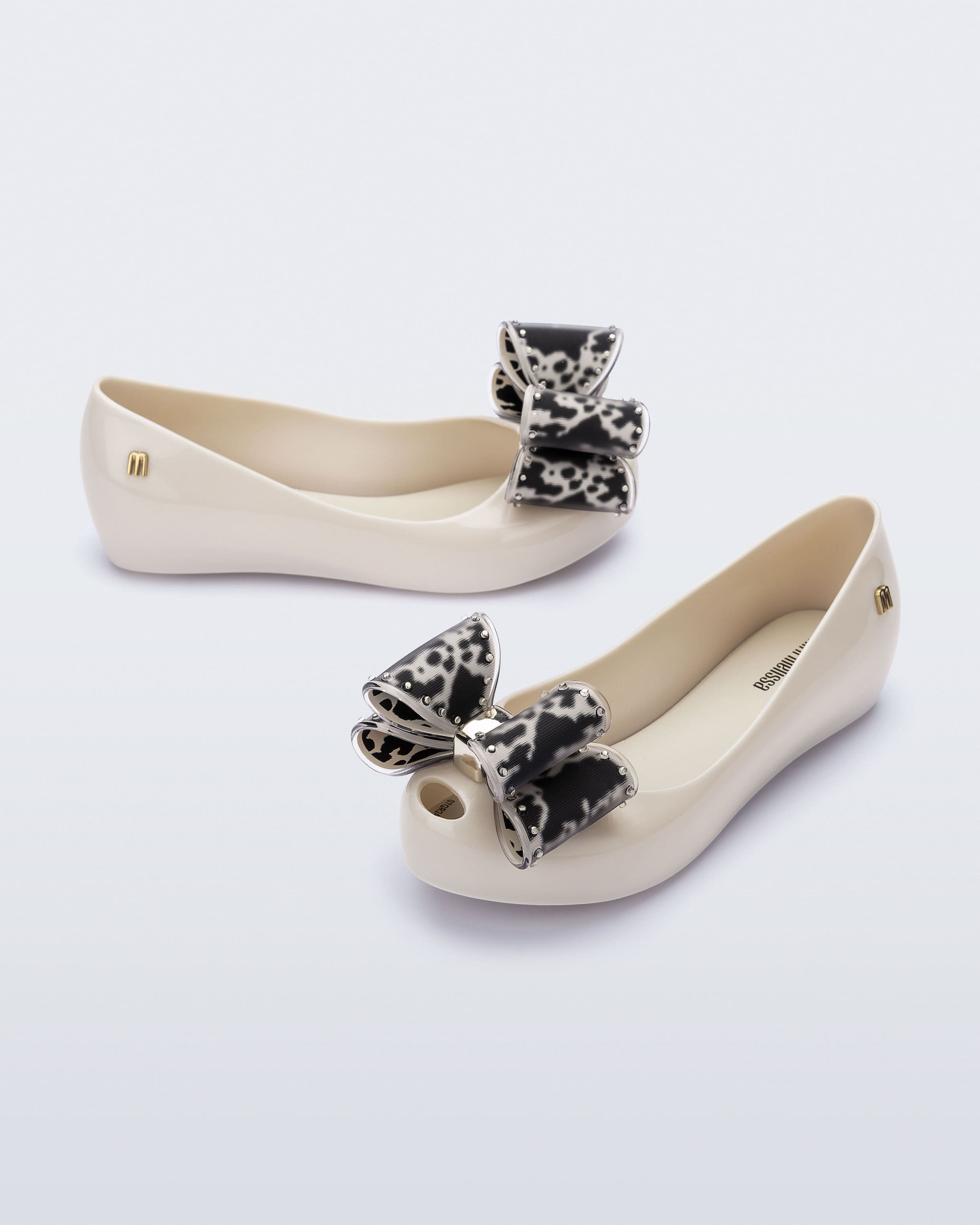 mini melissa taşlı buyuk kurdela detaylı cocuk babet profil gorunum