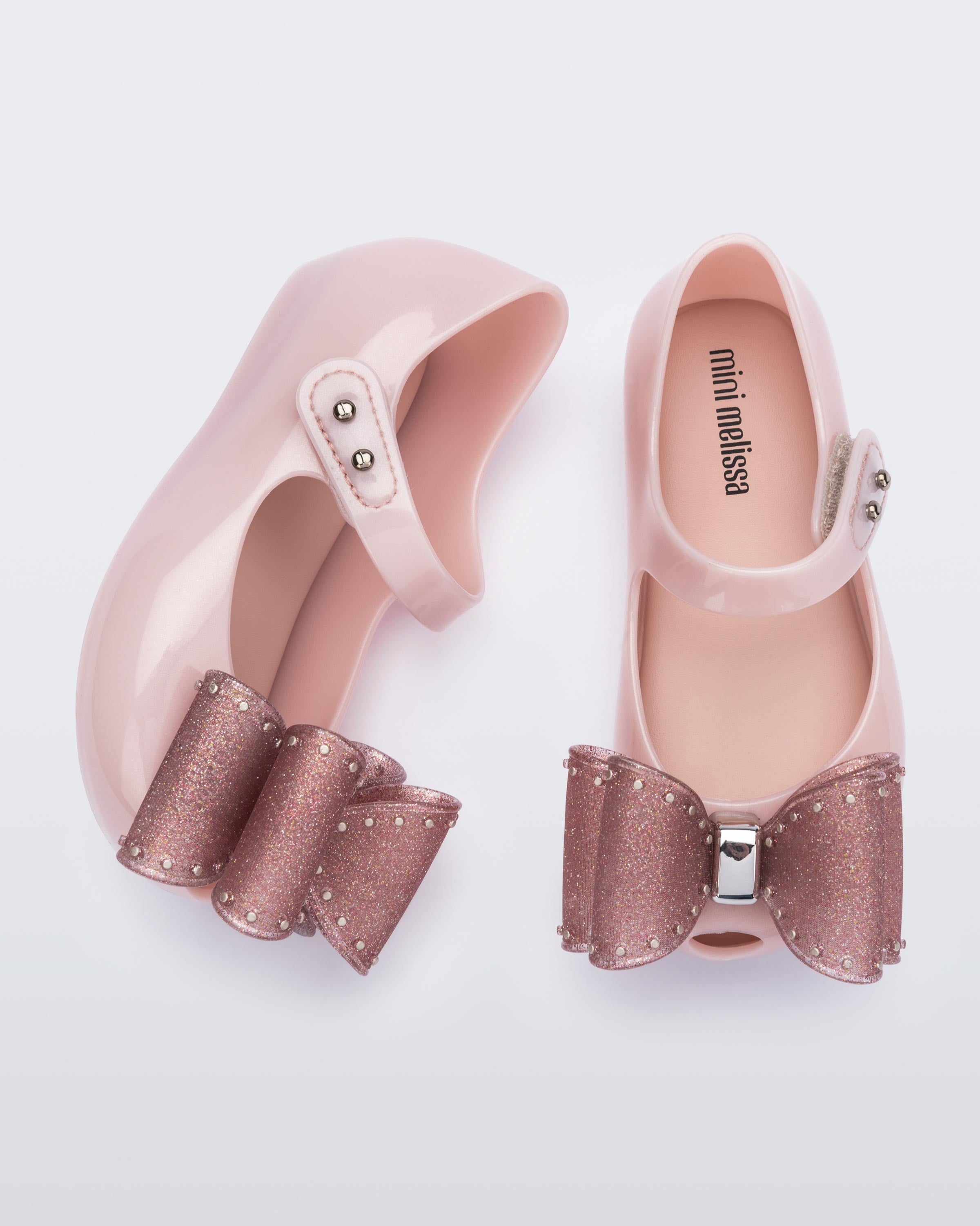Mini Melissa Ultragirl Classic Bow glitter rose kız çocuk ayakkabı fiyonk detay