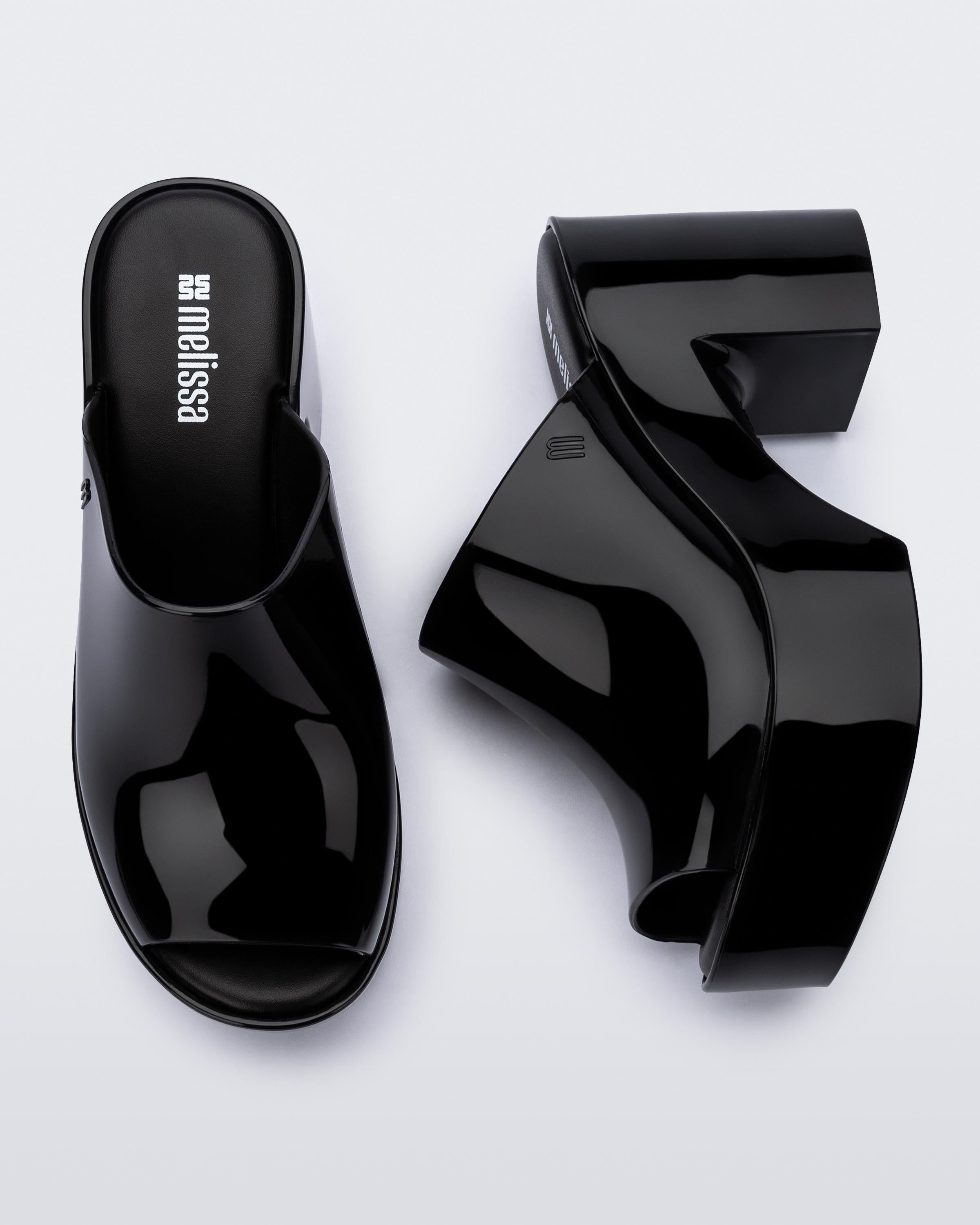 Melissa Mule Hype Siyah – Vegan Topuklu Sandalet | 9.5cm Jelly