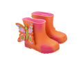 Mini Melissa Welly Wonderland BB pembe turuncu yağmur çizmesi çift görünüm – Riki Baby&Kids, 3D kelebek figürlü, çocuklara özel su geçirmez bot.