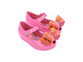 Mini Melissa Ultragirl Wonderland BB pembe turuncu fiyonklu çocuk ayakkabı – çift ayakkabı çapraz görünüm, günlük ve özel gün kullanımı için şık ve eğlenceli tasarım