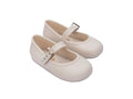Mini Melissa Soft Ballerina BB bej çocuk balerin ayakkabı çift görünüm, konforlu taban ve modern şıklık, rahat giydirme özelliği