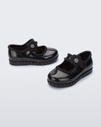 Mini Melissa Hip Ballerina Baby glitter black esnek tabanlı kız çocuk ayakkabısı yan görünüm