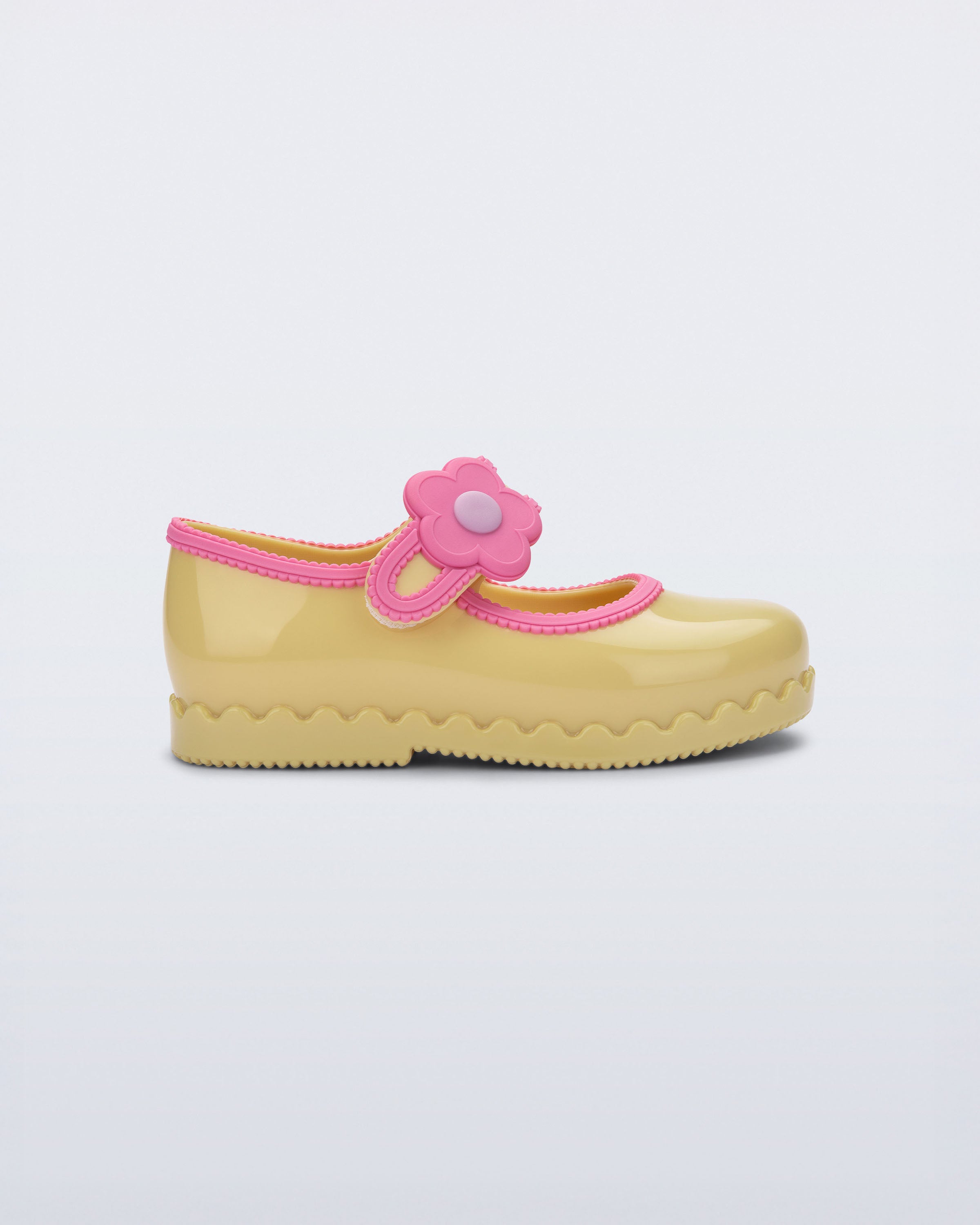 mini melissa hip ballerina baby sarı çiçek detaylı bebek ayakkabısı