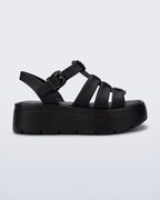 Melissa Up Platform siyah kadın platform sandalet, yandan tek ürün görseli – kalın taban detayı.