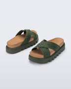 Melissa Cross M-Lover haki platform terlik çift ürün fotoğrafı