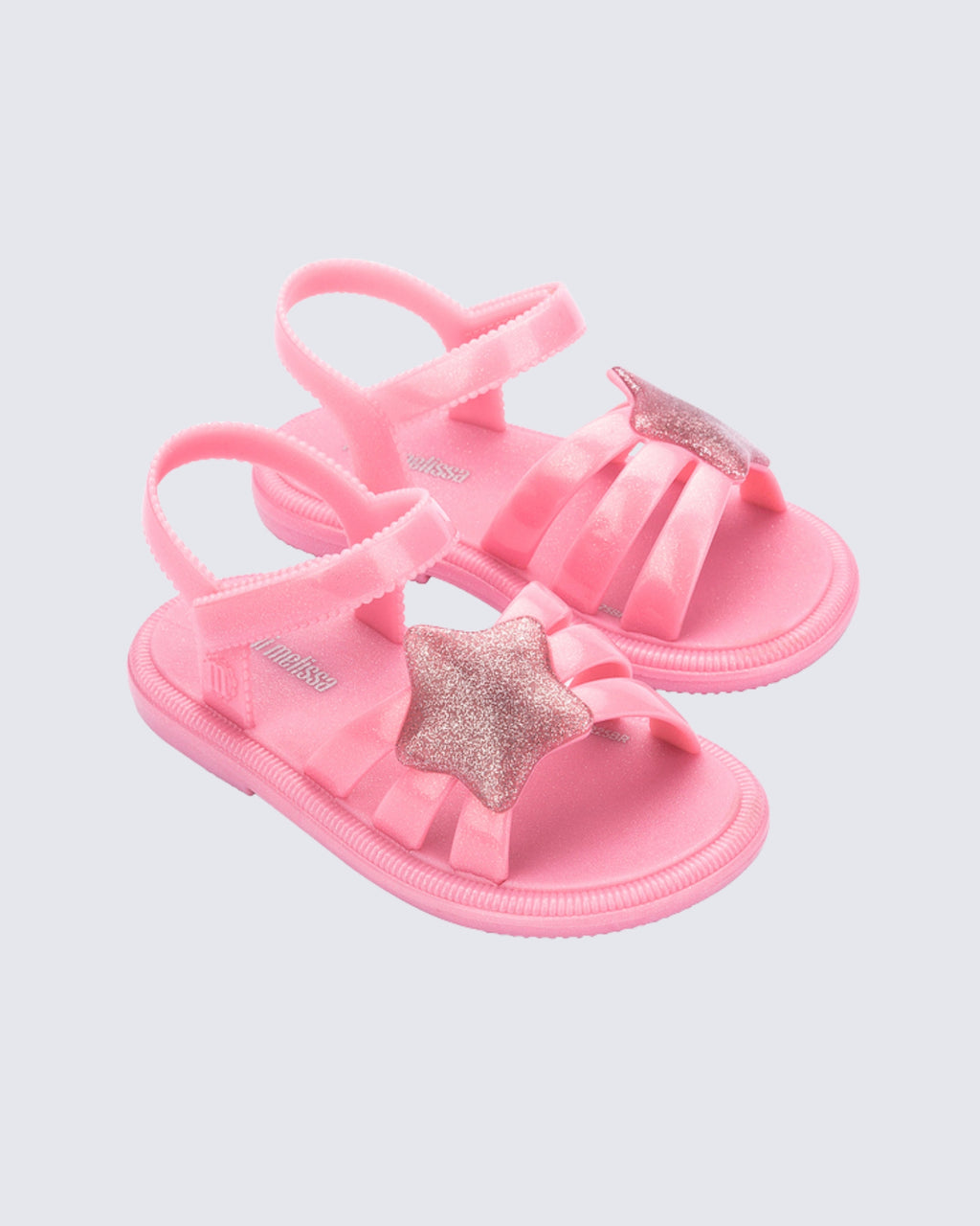 Melissa Star Sandalet pembe renkli çocuk sandalet, yıldız aplikesi ve cırt cırtlı tasarımıyla rahat yaz ayakkabısı