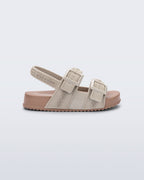 Mini Melissa Cozy M-Lover Baby bej gizli velcro cırt cırtlı sandalet yan görünüm