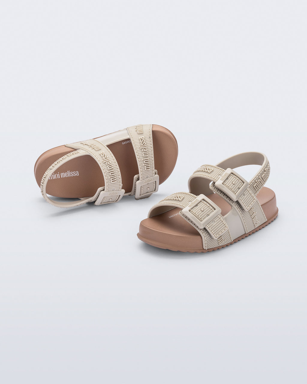 Mini Melissa Cozy M-Lover Baby ayarlanabilir tokalı bej sandalet