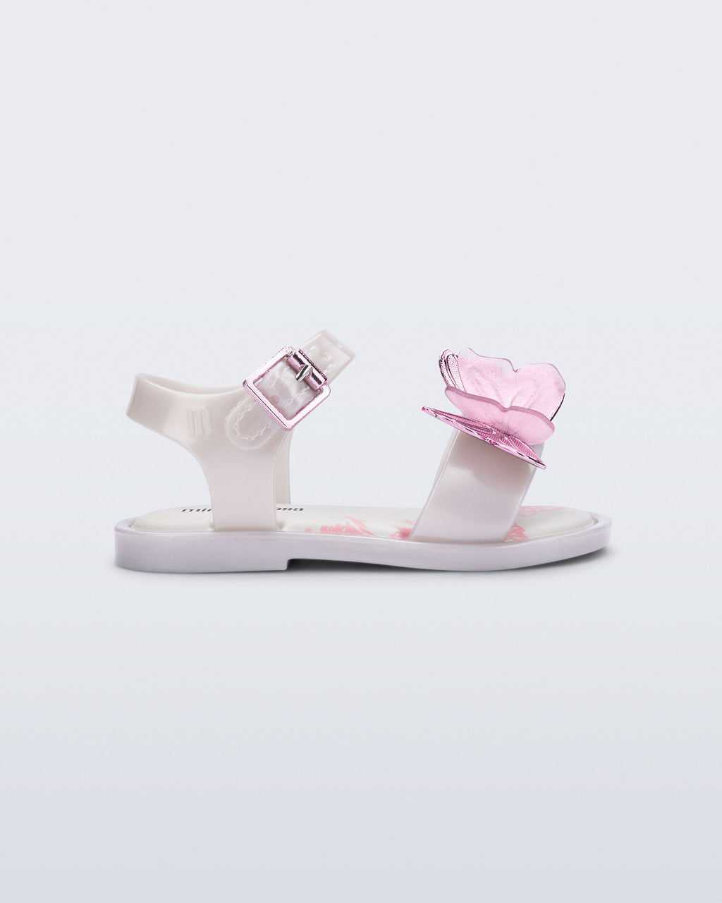 Mini Melissa Fly Sandal III Kelebek Aplikeli Beyaz Kız Bebek & Çocuk Sandaleti | 22-30 Numara | Melflex® Vegan | İkonik Kokulu