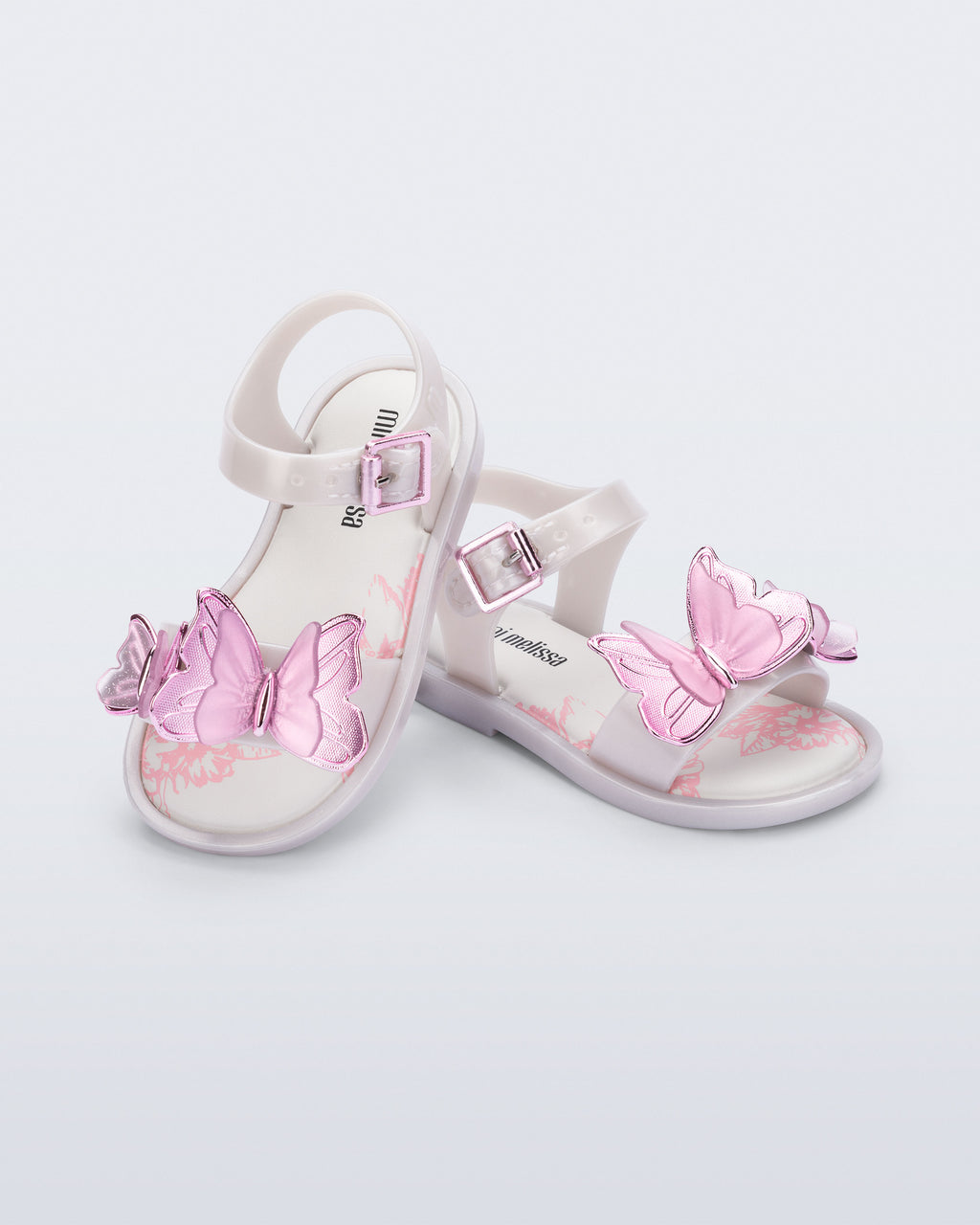 Mini Melissa Fly Sandal III Baby kelebek detaylı bebek sandalet – ön görünüm