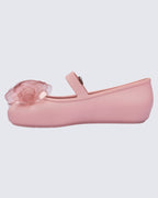 Mini Melissa Soft Ballerina Petals üstten görünüm, zarif çiçek detayı ve klasik balerin formu