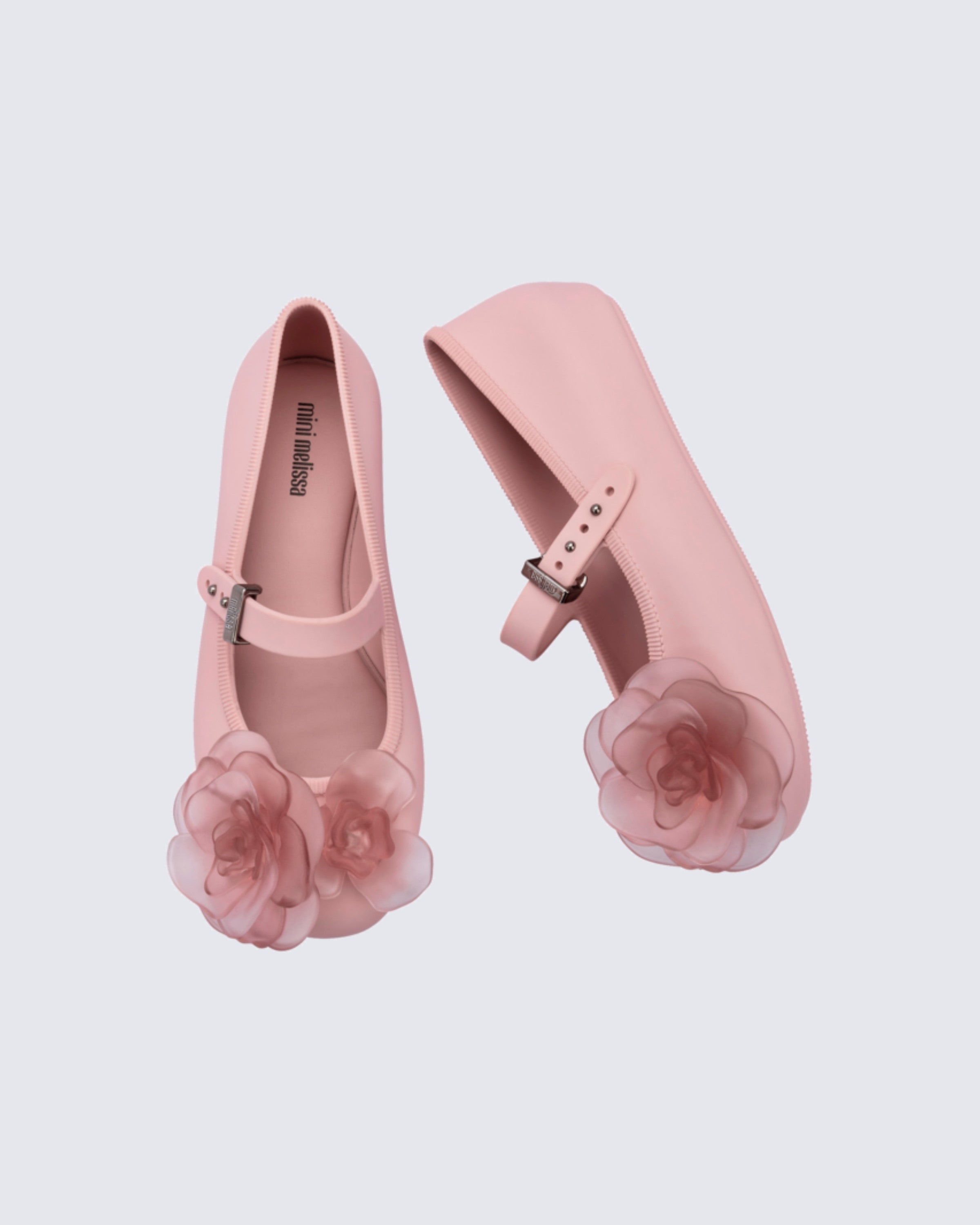 Mini Melissa kız çocuk balerin ayakkabısı pembe renk, yumusak iç astar ve konforlu taban