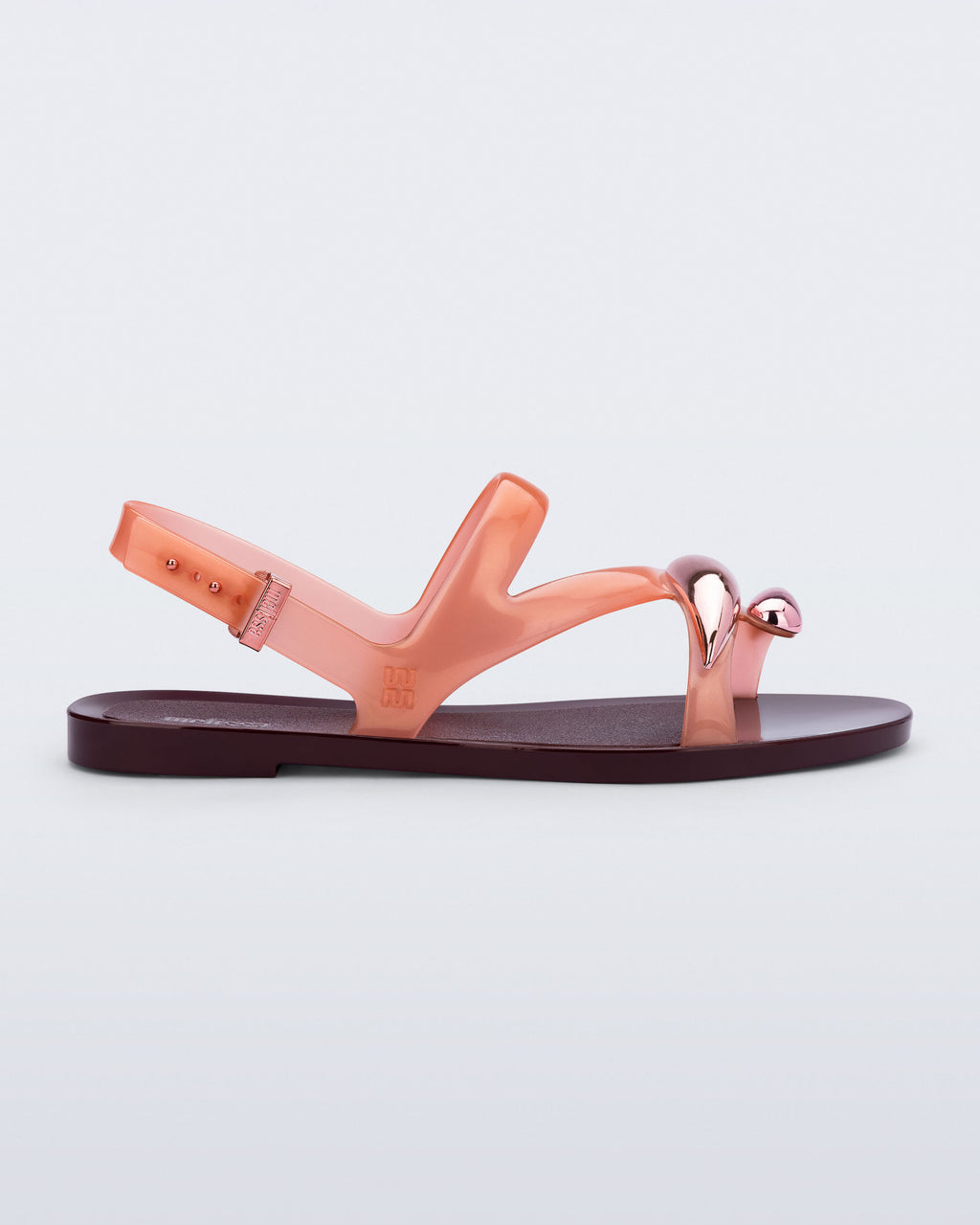 Melissa Iris Sandal yan profil bordo mercan sandalet kadın moda tarzı