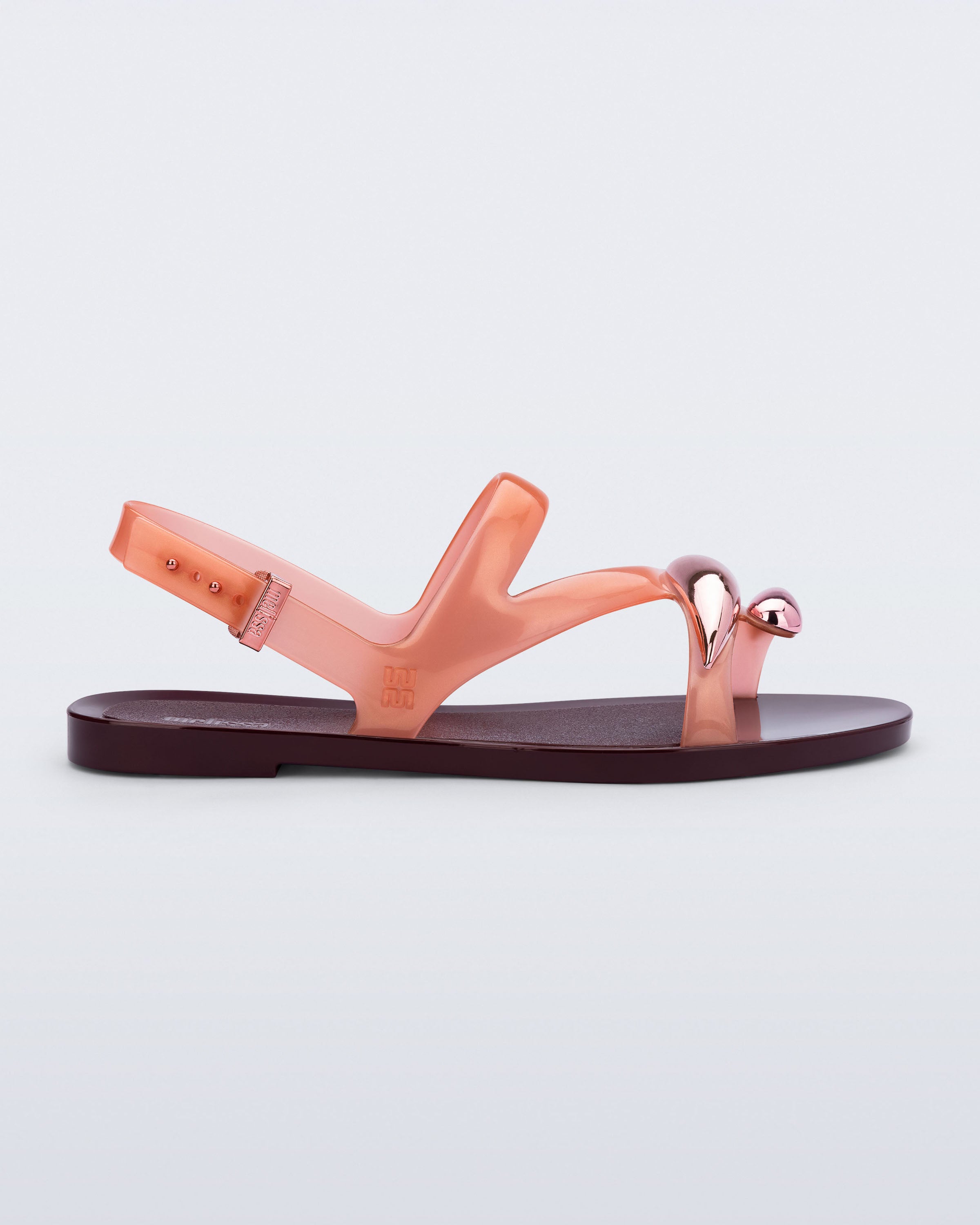 Melissa Iris Sandal yan profil bordo mercan sandalet kadın moda tarzı
