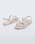 Melissa Iris Sandal bej gold kadın sandalet detaylı çift çekim