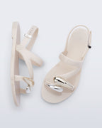 Melissa Iris Sandal bej gold kadın sandalet üstten çift ürün fotoğrafı