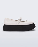 Melissa Soft Ballerina Platform beyaz siyah arka görünüm - chunky platform taban Melflex kadın ayakkabı