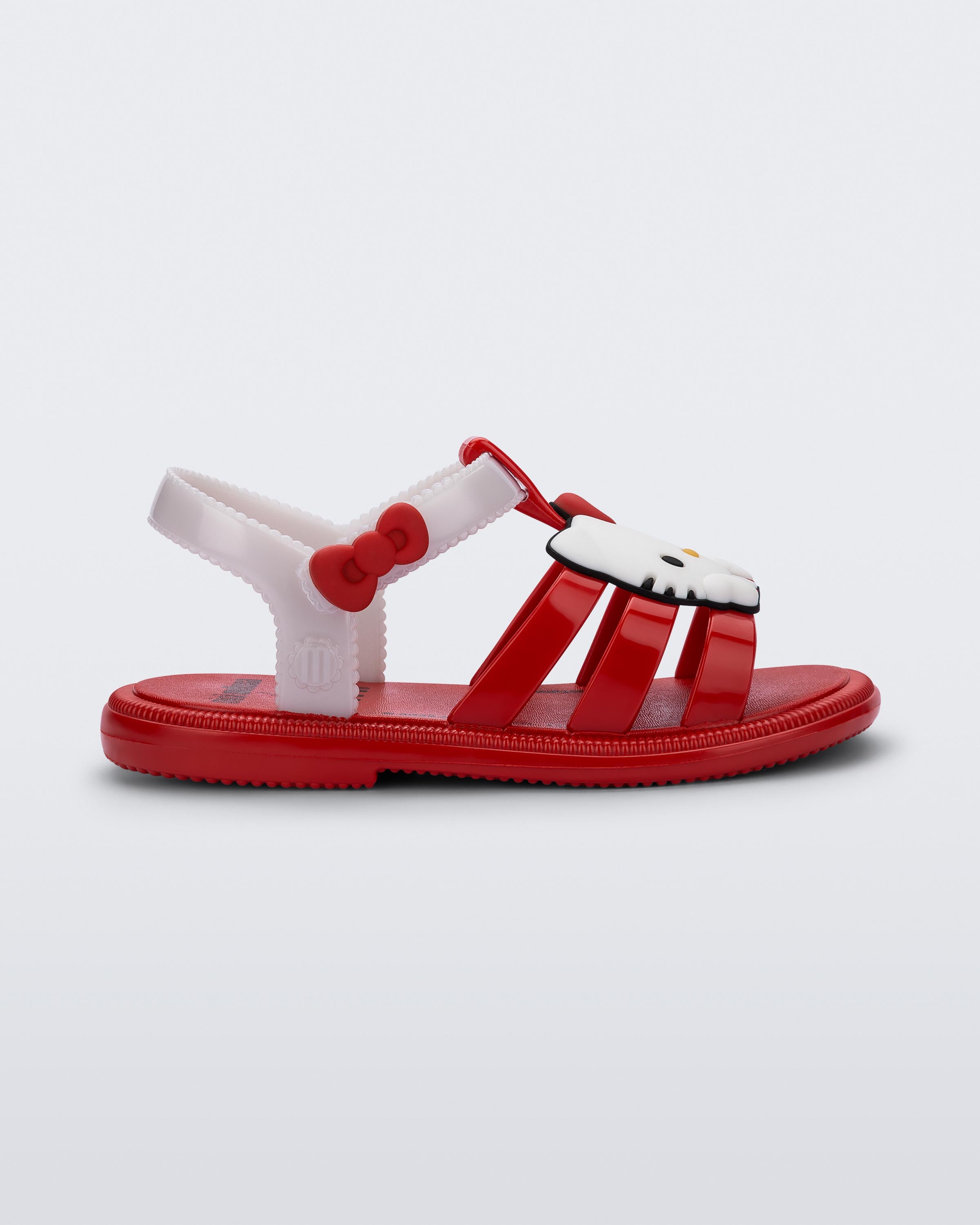 Mini Melissa Hip Hello Kitty Baby kırmızı sandalet yandan görünüm