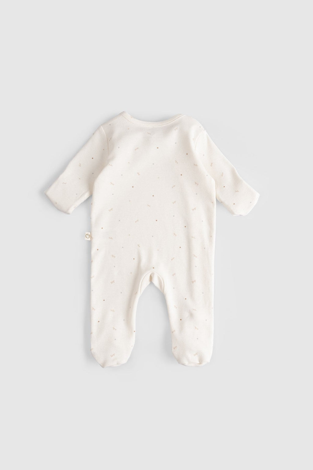 2'li Kendinden Eldivenli Patikli Organik Pamuk Twig Ekru Tulum Seti - Riki Baby&Kids