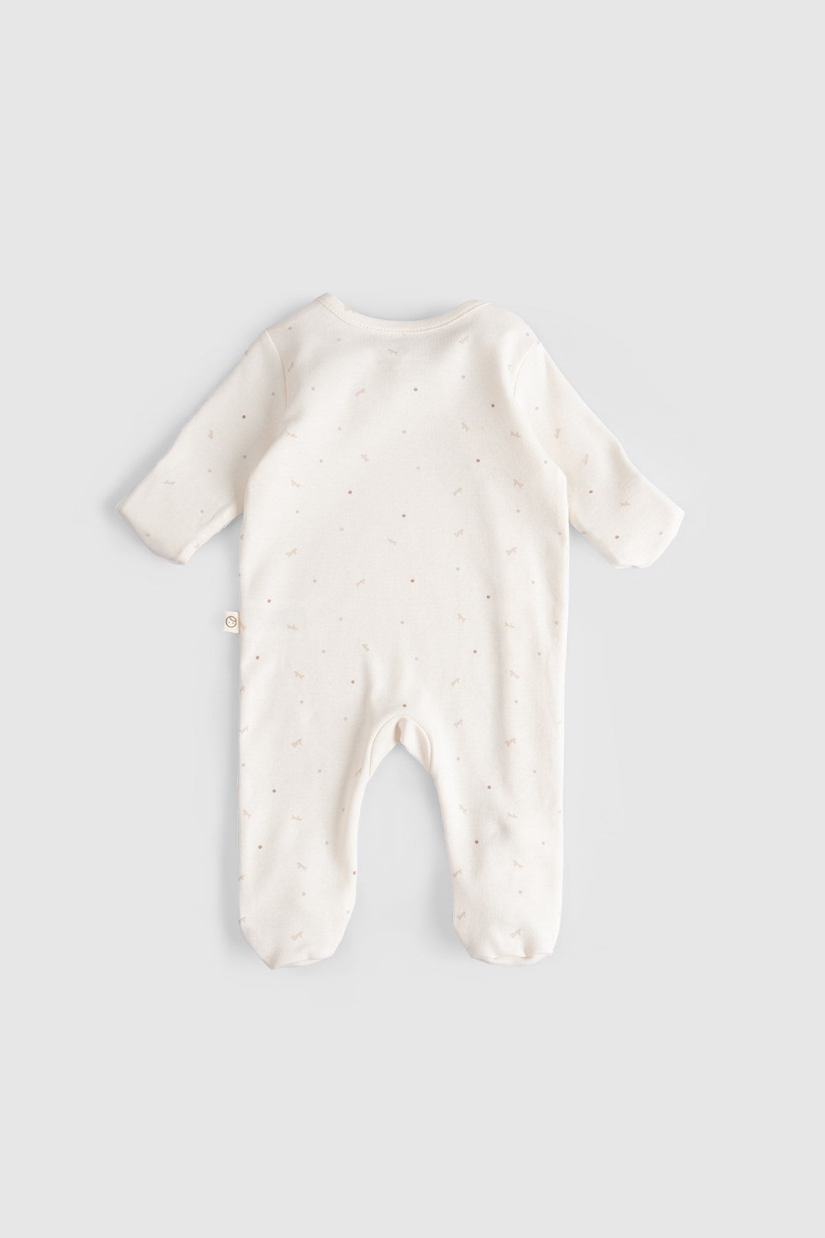 2'li Kendinden Eldivenli Patikli Organik Pamuk Twig Ekru Tulum Seti - Riki Baby&Kids