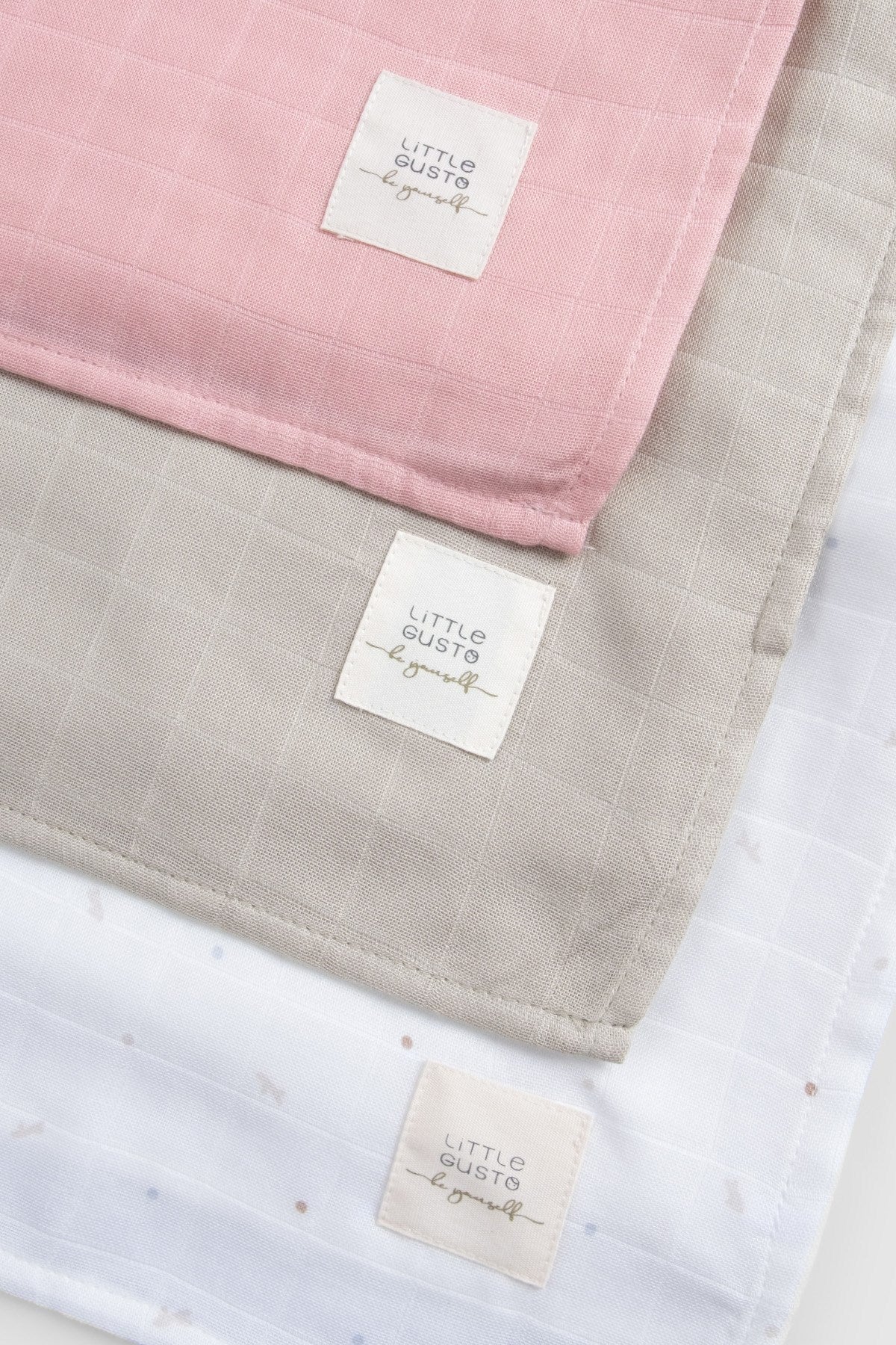 Organik Pamuk Müslin Pembe 3'lü Swaddle Seti 100x100 cm