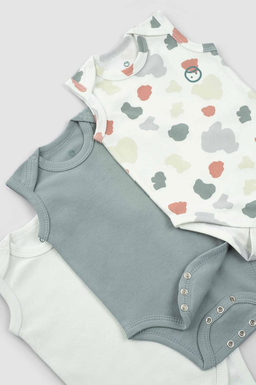 3' lü Çıtçıtlı Atlet Organik Pamuk Body Seti Animal Desenli - Riki Baby&Kids