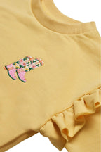 Miela Kids Fırfır Detaylı Sweatshirt - Açık Sarı