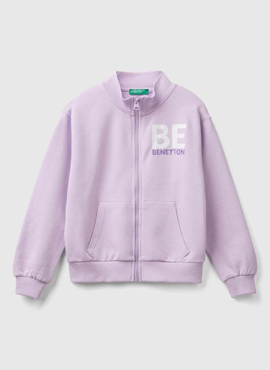 Benetton Kız Çocuk Lila Zipli Sweatshirt - Riki Baby&Kids