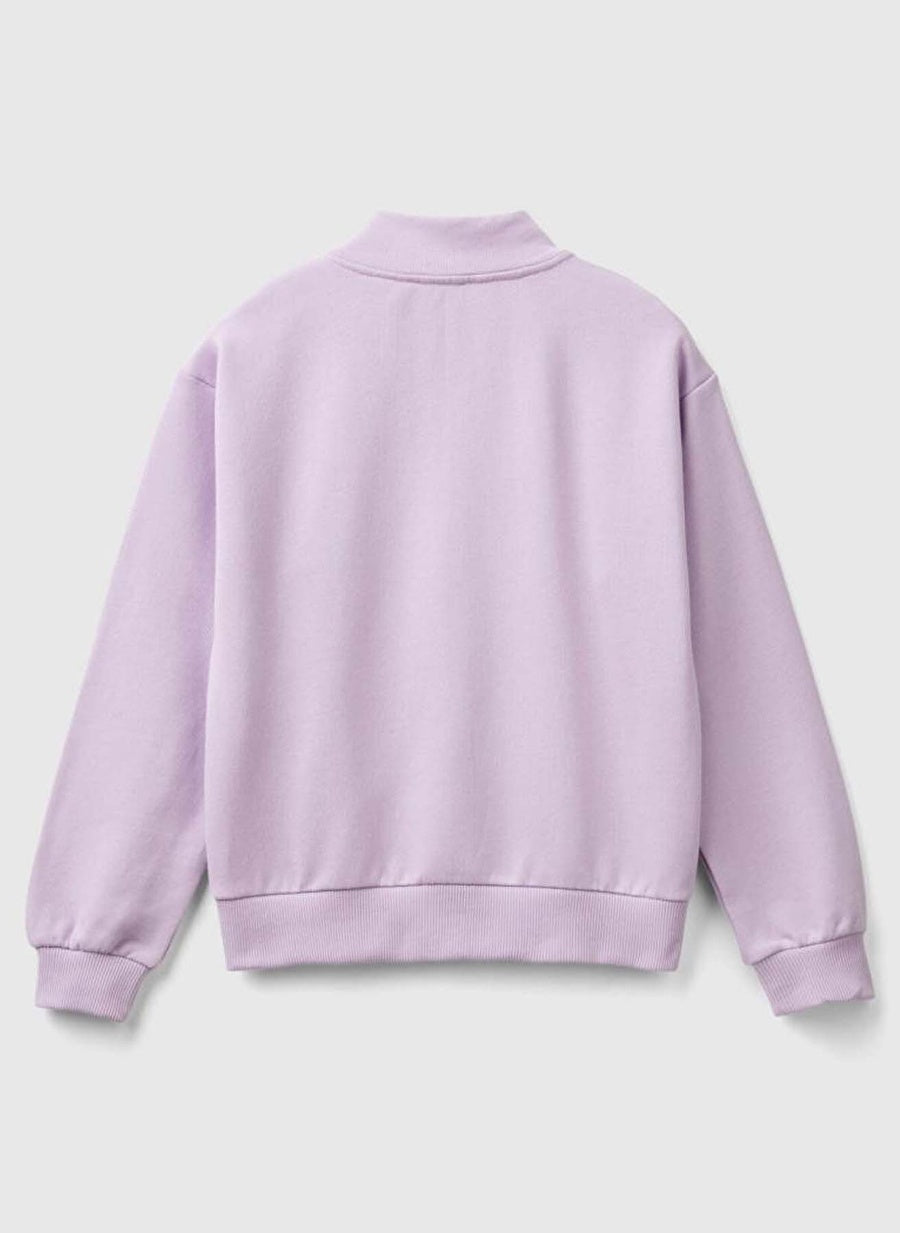 Benetton Kız Çocuk Lila Zipli Sweatshirt - Riki Baby&Kids