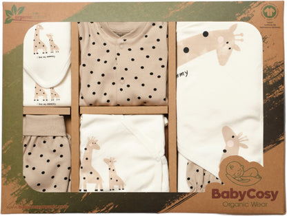 BabyCosy Organik Pamuk Giraffe 10'lu Hastane Çıkış Seti - Riki Baby&Kids