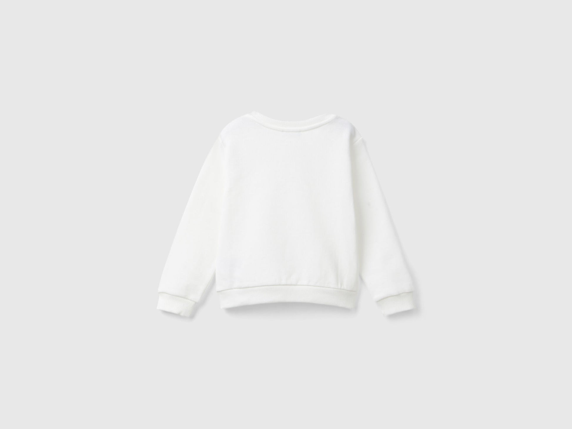 Benetton Kız Bebek Beyaz Marka Baskılı Sweatshirt - Riki Baby&Kids