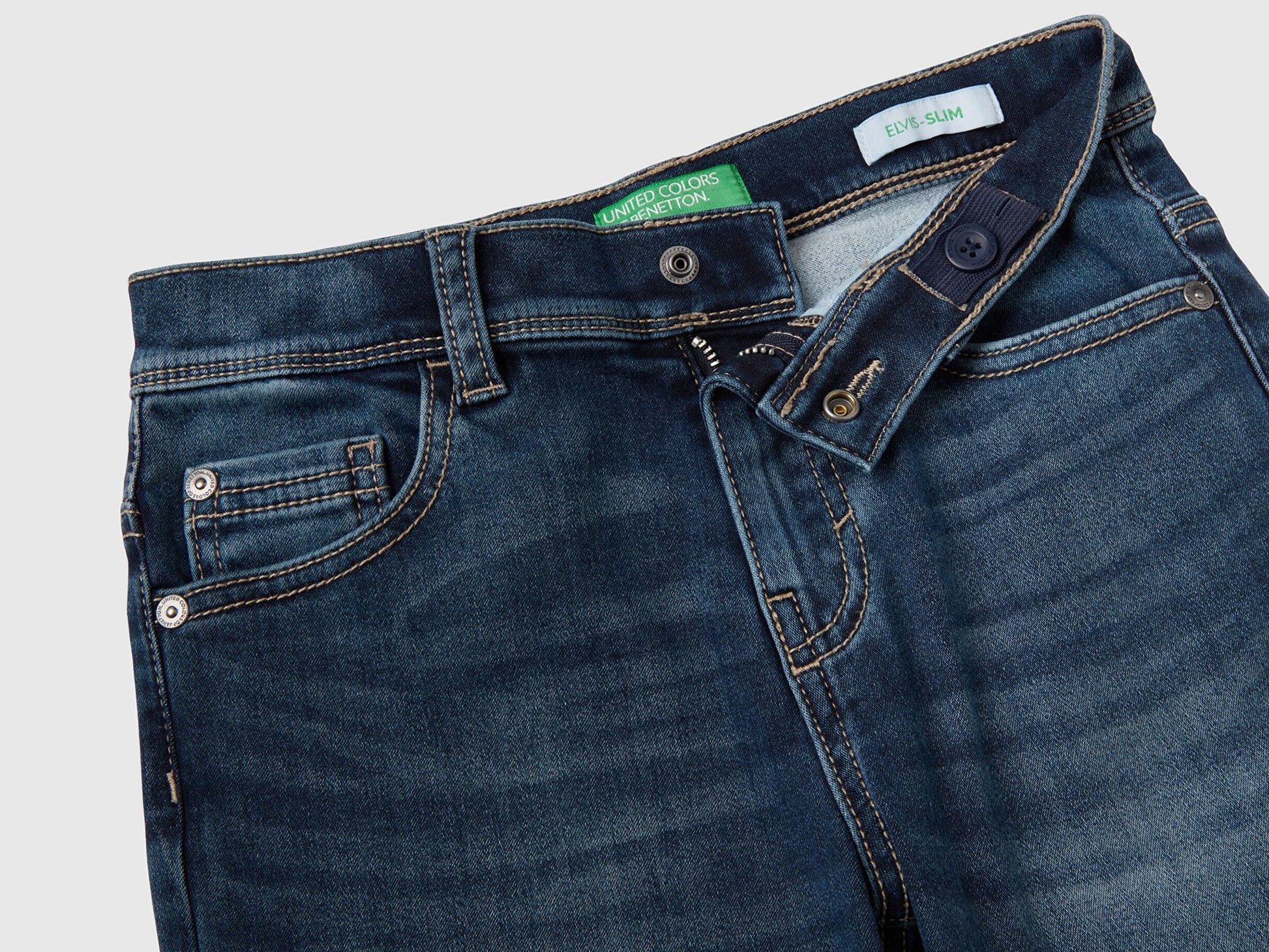 Benetton Keep Me Warm Erkek Çocuk Lacivert Denim Pantolon - Riki Baby&Kids