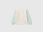 Benetton Kız Bebek Lila Mix Simli Benetton Logo Baskılı Bisiklet Yaka Sweatshirt