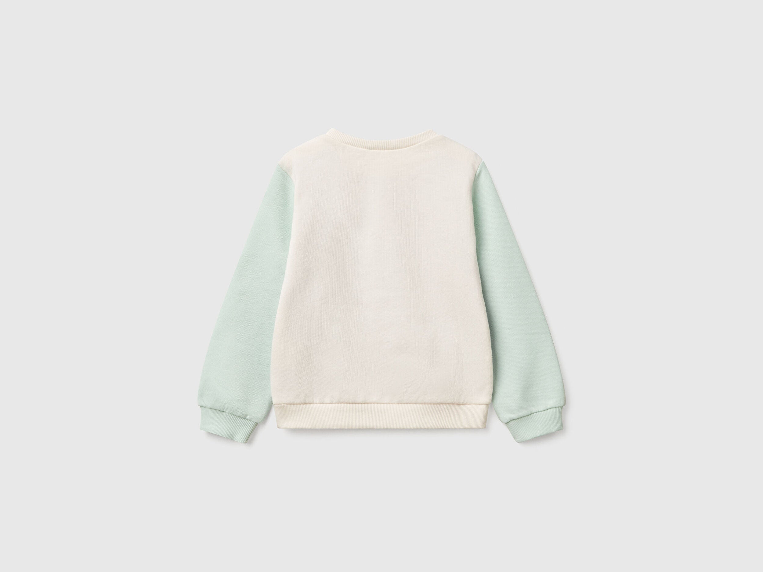 Benetton Kız Bebek Lila Mix Simli Benetton Logo Baskılı Bisiklet Yaka Sweatshirt