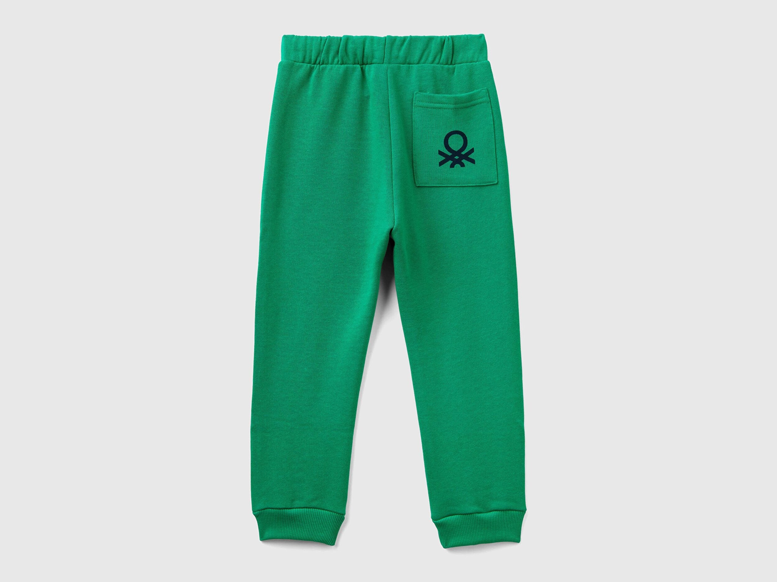 Benetton Erkek Bebek Yeşil Arka Cebi Logo Eşofman Altı