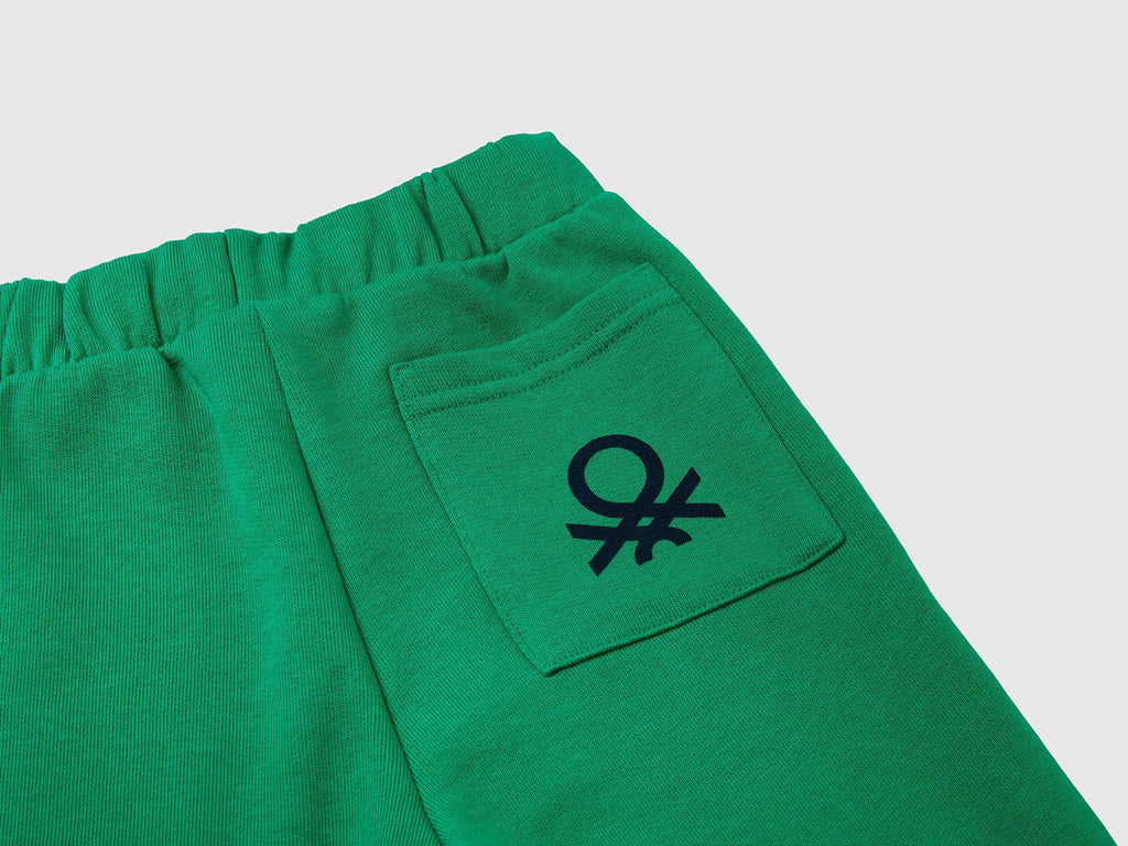Benetton Erkek Bebek Yeşil Arka Cebi Logo Eşofman Altı