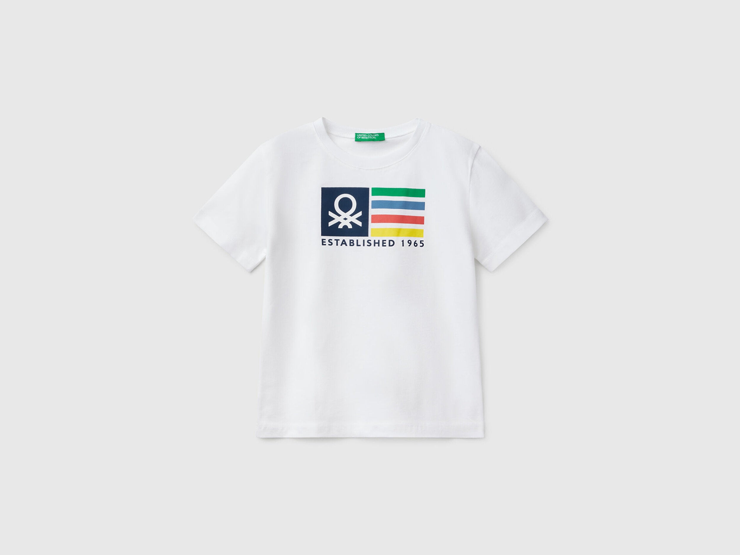 Benetton Erkek Bebek Beyaz Benetton Logo Baskılı Tişört