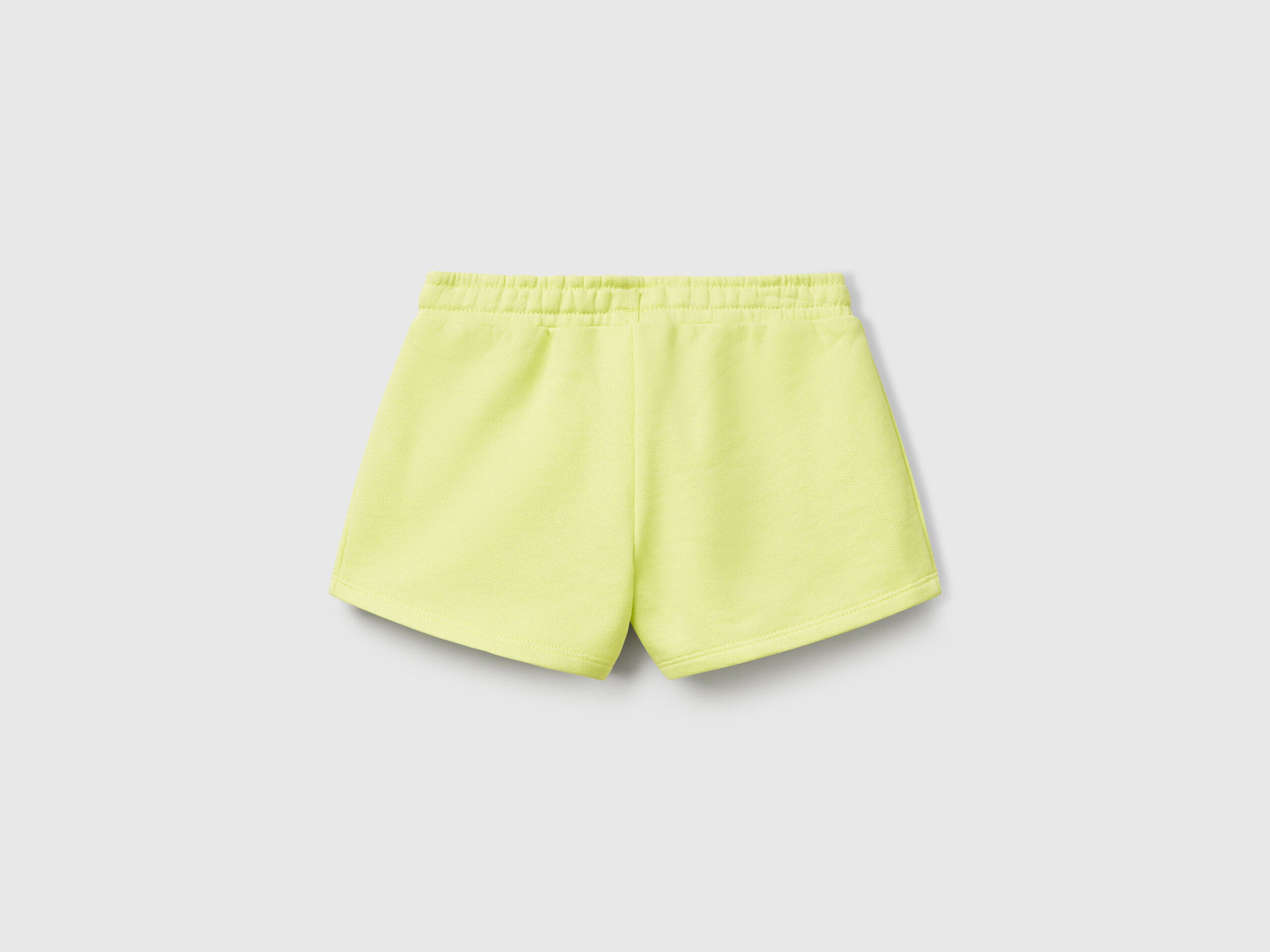 Benetton Kız Bebek Sarı Benetton Logo İşlemeli Beli İpli Şort