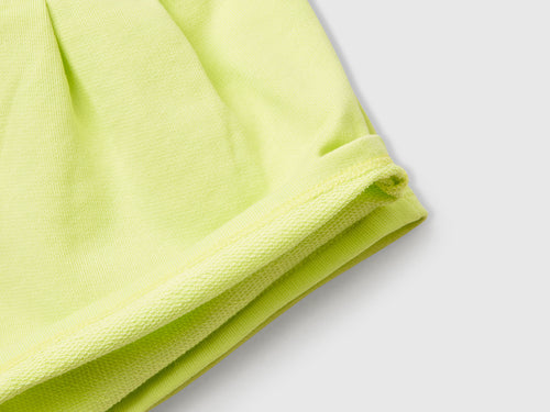 Benetton Kız Bebek Sarı Benetton Logo İşlemeli Beli İpli Şort