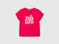 Benetton Kız Bebek Fuşya Grafik Baskılı Kısa Kollu Tişört